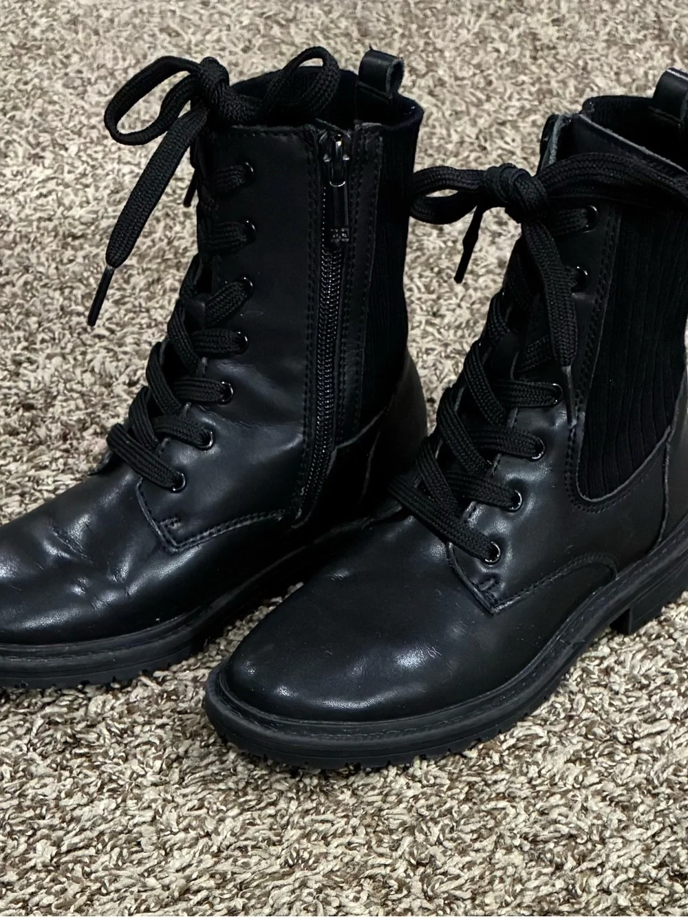 Girls Sam Edelman Black Lace-Up Ankle Boots
